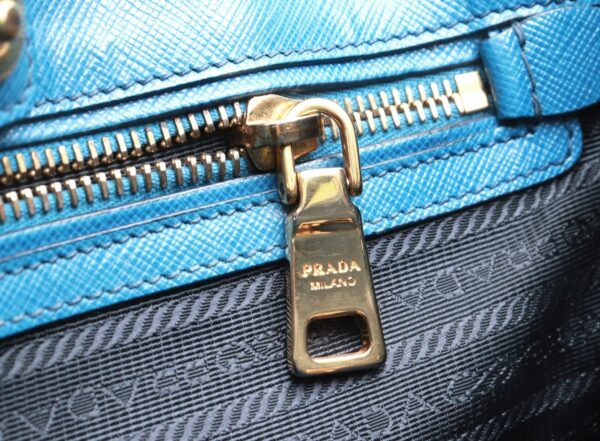 31771135 5 Prada Saffiano 2WAY Shoulder Bag Blue Bicolor