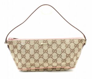 31771340 Gucci GG Canvas Shoulder Bag Shoulder Leather Red