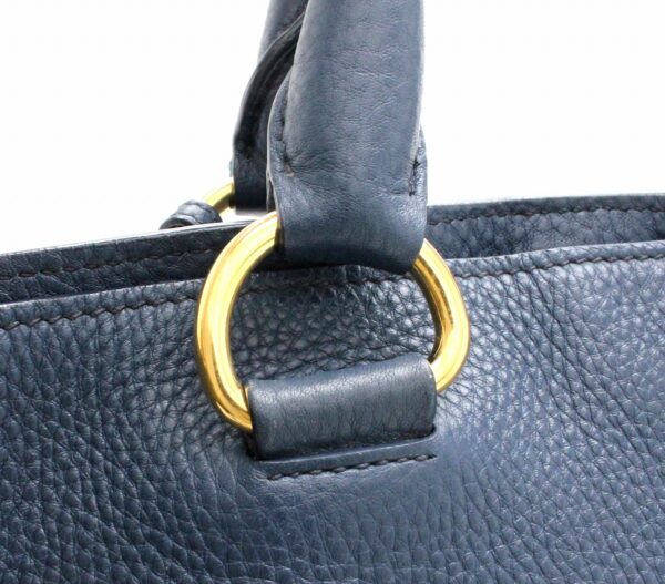 31771611 6 Prada Vitello Daino 2WAY Tote Bag Leather Navy