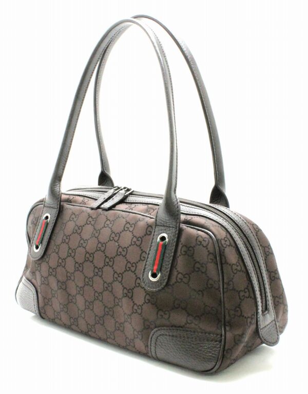 31780394 1 Gucci GG Nylon Sherry Line Mini Bag Brown