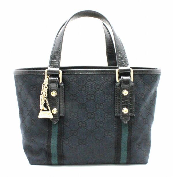 31780984 Gucci GG Sherry Line Mini Tote Handbag Black