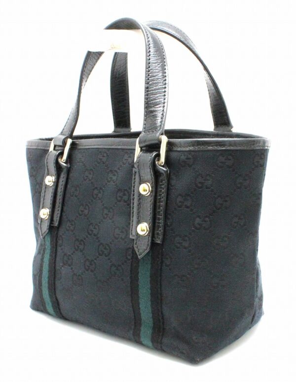 31780984 1 Gucci GG Sherry Line Mini Tote Handbag Black