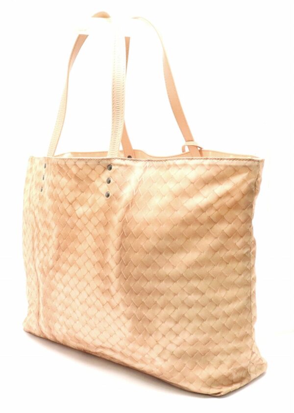 31781209 1 Bottega Veneta Intreccio Lusion Shoulder Tote Leather Pink Beige