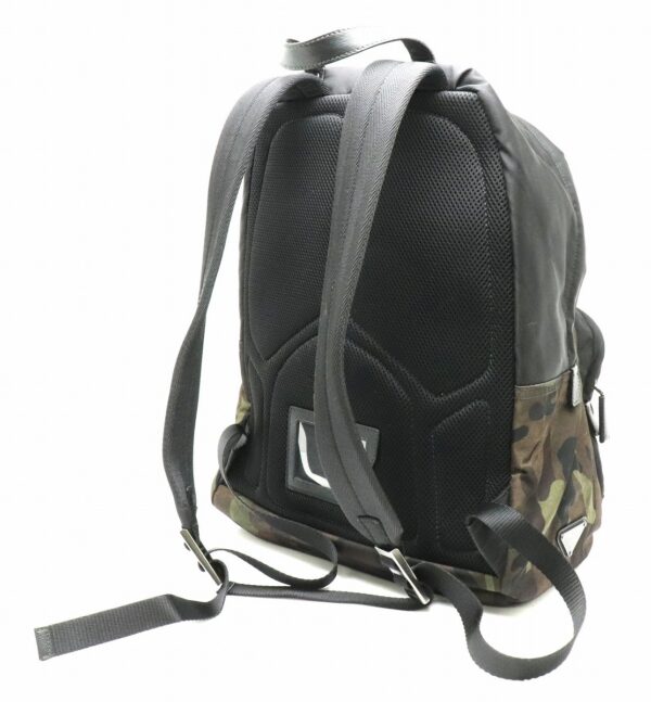 31781505 1 Prada Camouflage Backpack Rucksack Nylon Leather Green Black