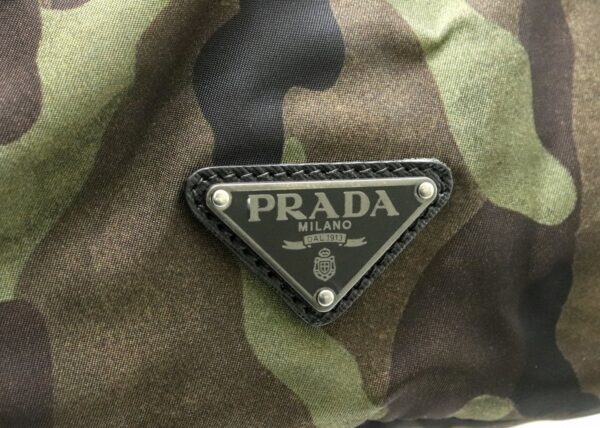 31781505 8 Prada Camouflage Backpack Rucksack Nylon Leather Green Black