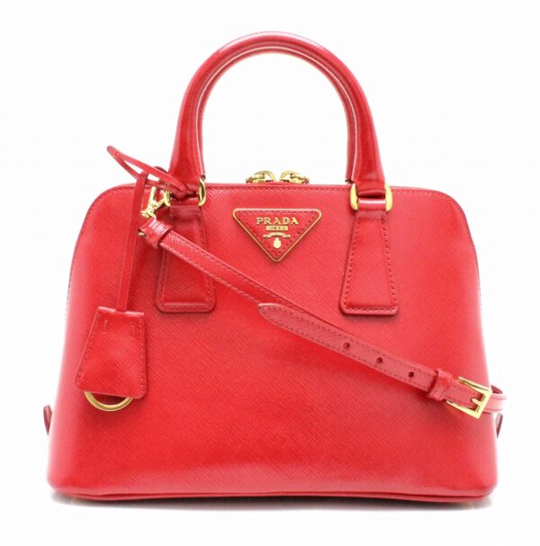 31790145 Prada Saffiano 2WAY Shoulder Bag Leather Red