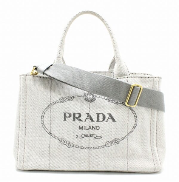 31790149 Prada Canapa Tote Bag Denim Bianco