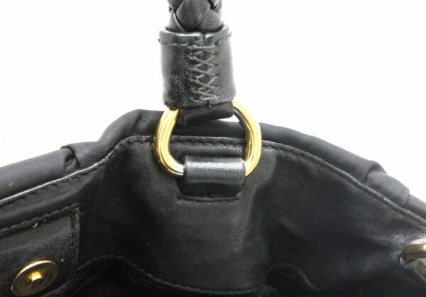 31790240 6 Prada Gathered Shoulder Bag Nylon Leather Black