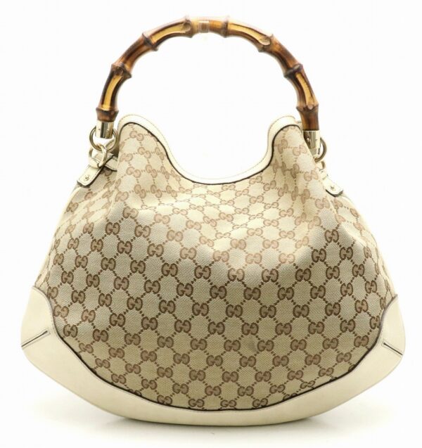 31791006 Gucci GG Bamboo Handbag Khaki Beige Ivory