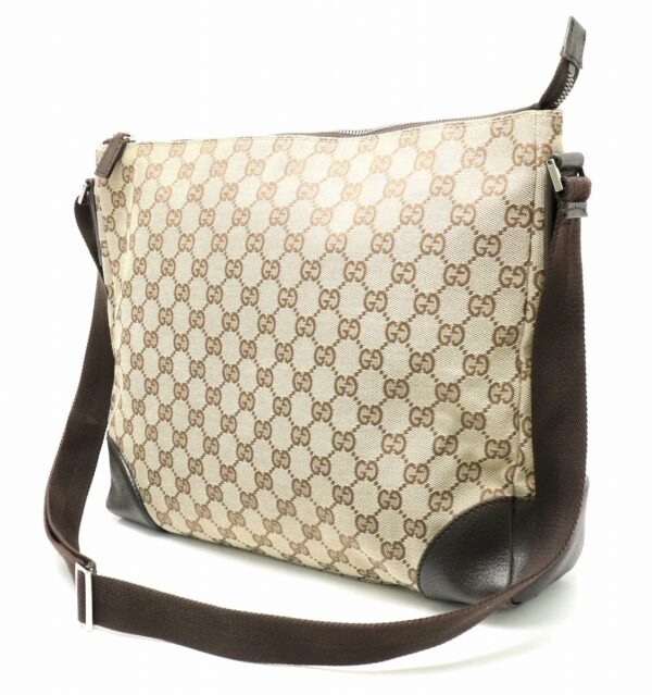 31791059 1 Gucci GG Shoulder Crossbody Bag Leather Khaki Beige Brown