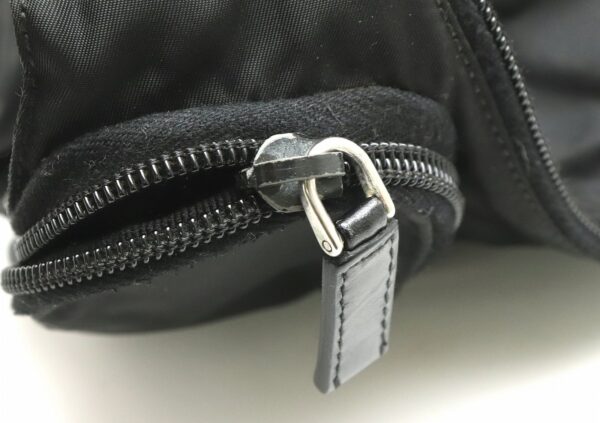 31791138 4 Prada Nylon Diagonal Shoulder Bag Leather Black Silver