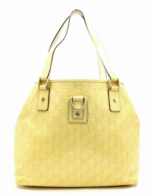 31791361 Gucci Abbey Tote Shoulder Bag Patent Leather Yellow