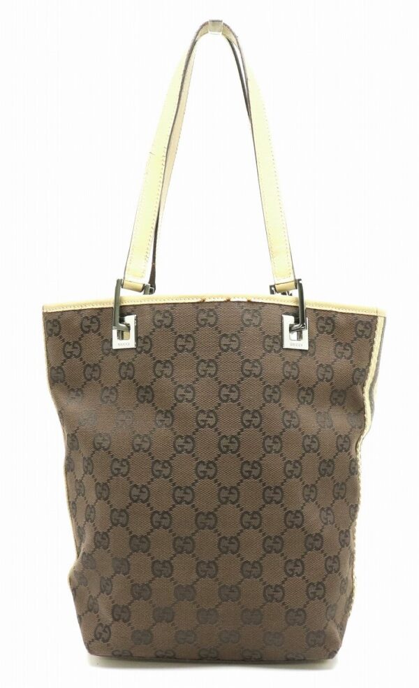 31791534 Gucci GG Tote Handbag Leather Brown Oak Beige