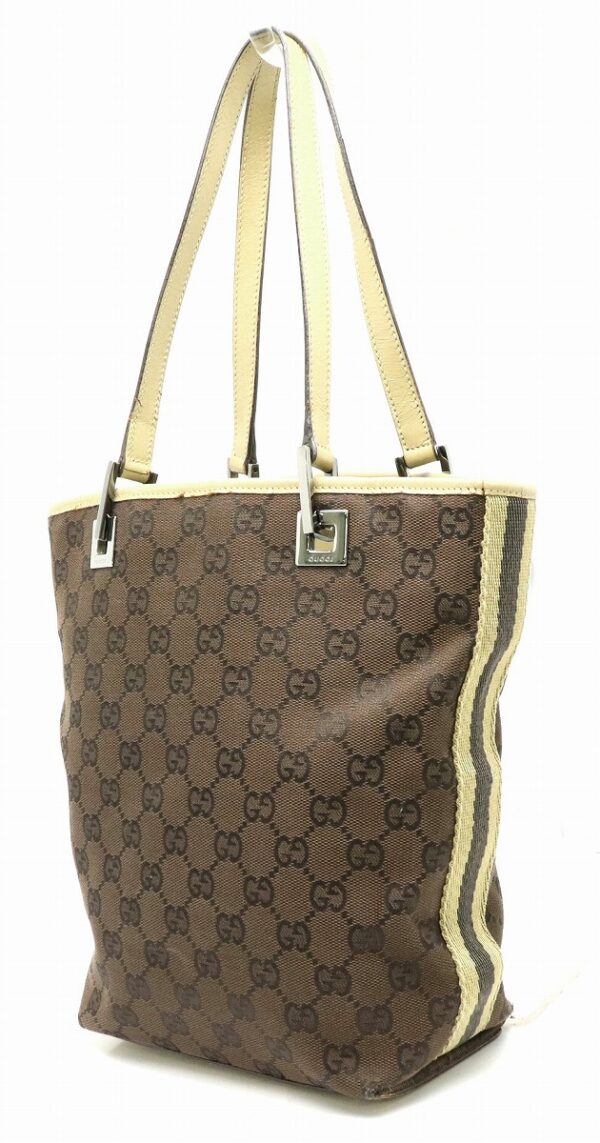 31791534 1 Gucci GG Tote Handbag Leather Brown Oak Beige