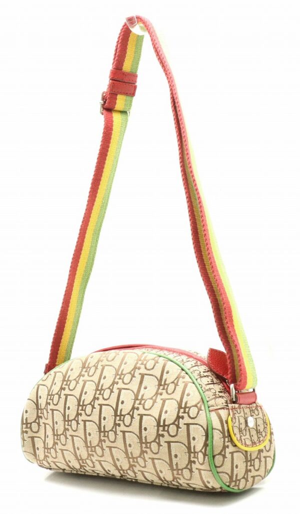 31791605 1 Christian Dior Trotter Rasta Shoulder Bag Leather Khaki Beige Red