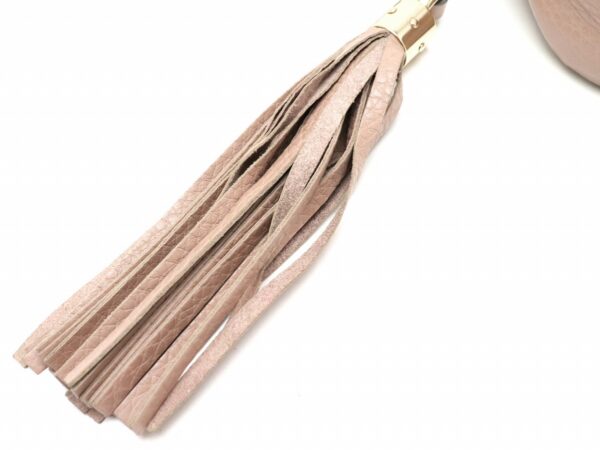 31791616 7 Gucci Soho Fringe Tassel Chain Shoulder Bag Leather Pink Beige