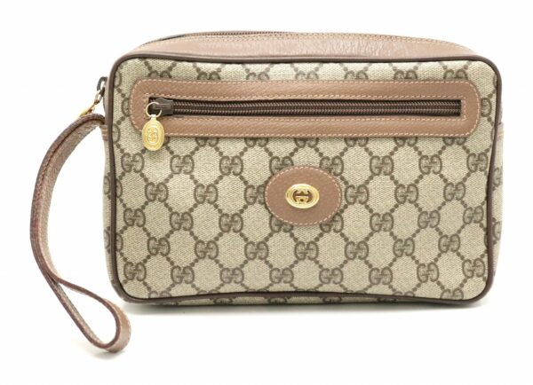 31791698 Gucci Gucci Clutch Bag Shoulder Bag Leather Khaki Beige Brown