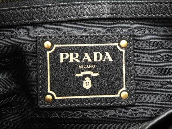 31791929 8 Prada 2WAY Nylon Shoulder Bag Leather Black