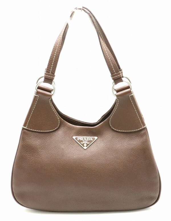 31791971 Prada Handbag Shoulder Leather Brown