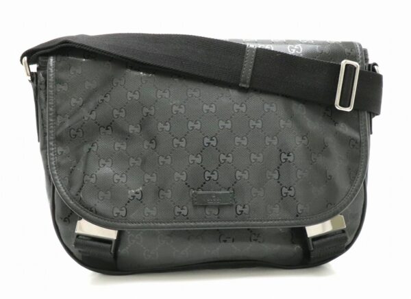 31800396 Gucci GG Implement Shoulder Bag Messenger Bag Leather Black