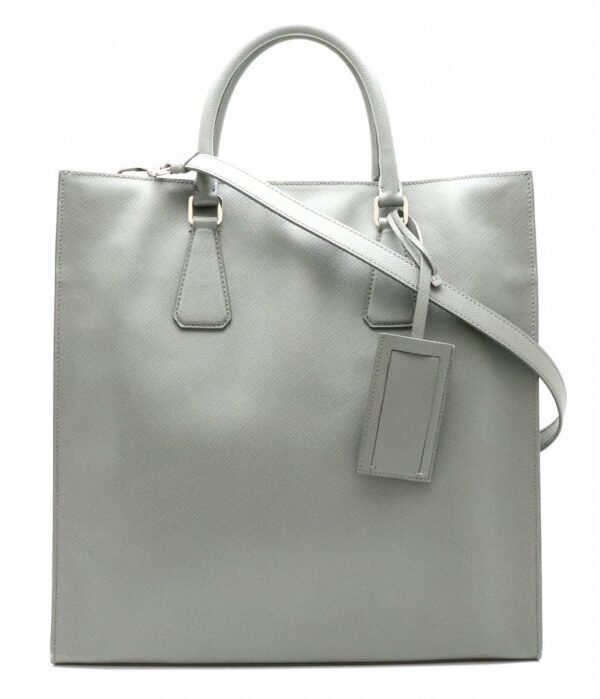 31800484 Prada Saffiano Tote Bag Saffiano Leather Gray Mercurio