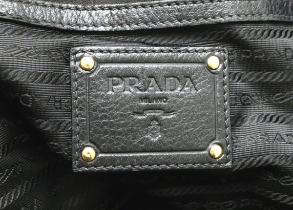 31800515 8 Prada Handbag Gathered Leather Black