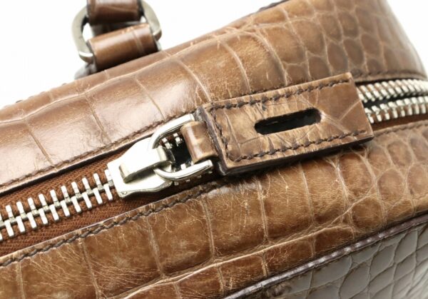 31800517 5 Prada Handbag Crocodile Embossed Leather Brown Tea