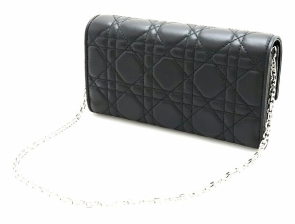 31801206 1 Christian Dior Lady Dior Cannage Chain Wallet Leather Black