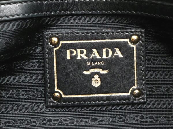 31801214 8 Prada Crossbody Bag Gathered Nylon Leather Black