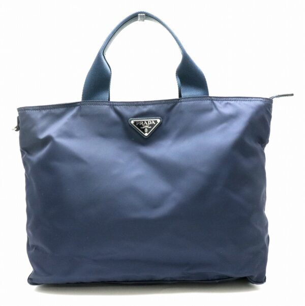 31801215 Prada Tote Bag Nylon Blue Blue