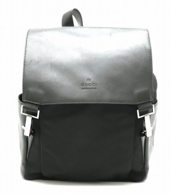 31801464 Gucci Techno Backpack Rucksack Nylon Leather Black