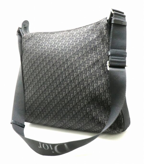 31801559 1 Christian Dior Trotter Shoulder Bag Messenger Bag Leather Black Gray