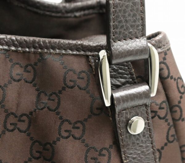 31801613 6 Gucci GG Tote Bag Shoulder Bag Leather Nylon Brown