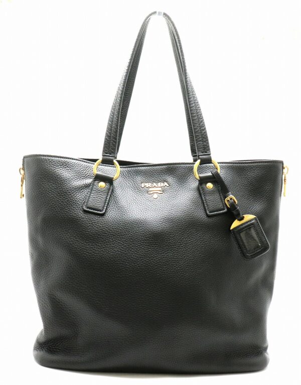 31801661 Prada Tote Bag Leather Black