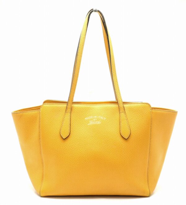 31802033 Gucci Swing Tote Bag Shoulder Tote Leather Yellow