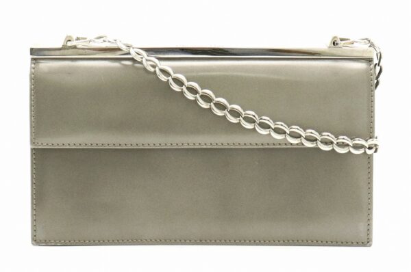 31802117 Christian Dior Chain Bag Handbag Patent Leather Gray