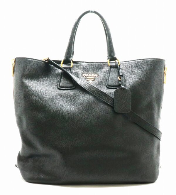 31811032 Prada Tote Bag Leather Black