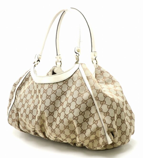 31811130 1 Gucci GG Abbey Shoulder Bag Khaki Beige White