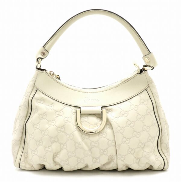 31820301 Gucci Guccisima Abbey Line Shoulder Bag One Shoulder Leather Ivory