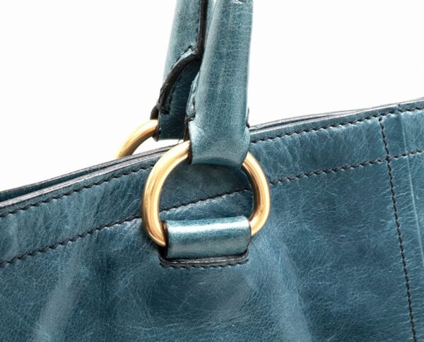 31821157 6 Prada Tote Bag Leather Denim Blue