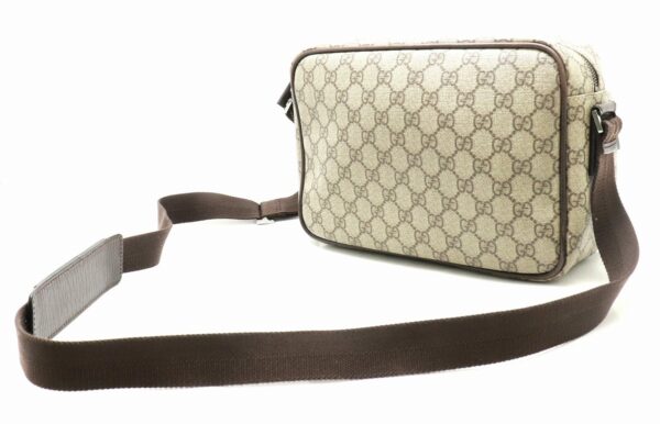 31821159 1 Gucci GG Supreme Shoulder Bag Diagonal Leather Beige Brown