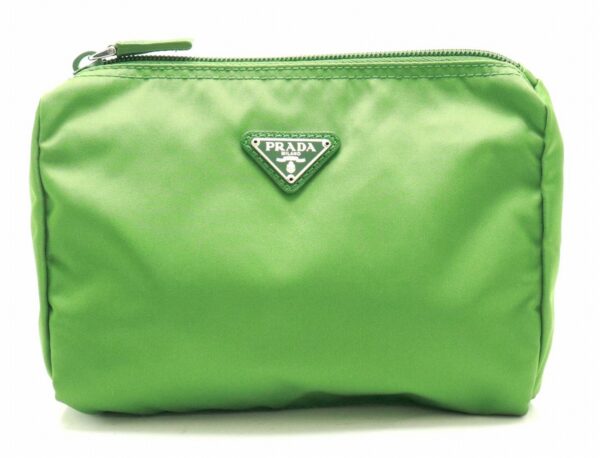 31821405 Prada Pouch Nylon Leather Green