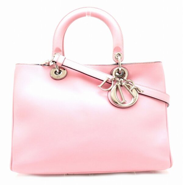 31821758 Christian Dior Diorissimo 2WAY Bag Leather Pink Blue