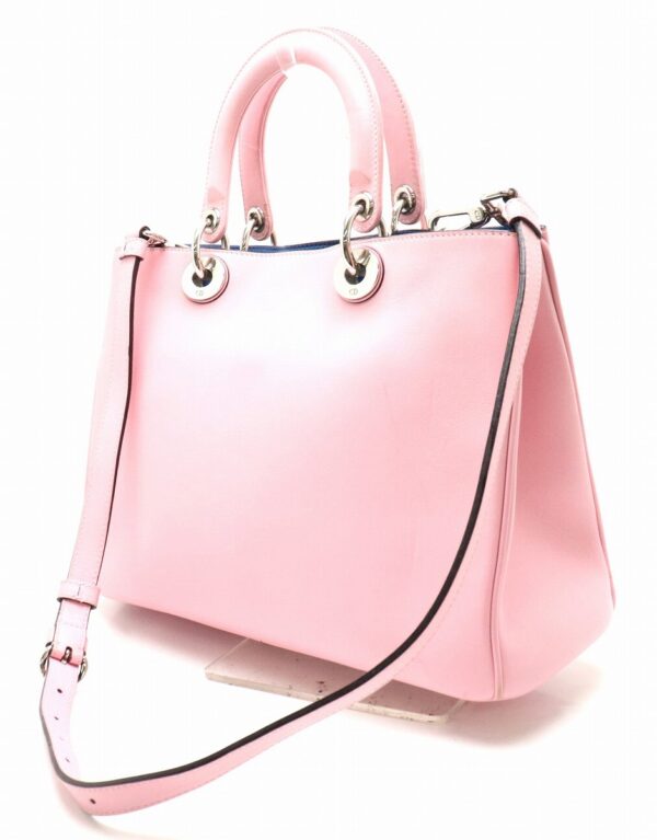 31821758 1 Christian Dior Diorissimo 2WAY Bag Leather Pink Blue