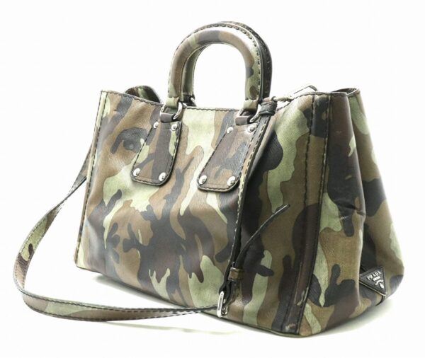 31821872 1 Prada Tote Bag 2WAY Camouflage Leather Green