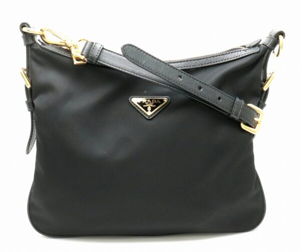 31821962 Prada Shoulder Bag Crossbody Nylon Leather Black