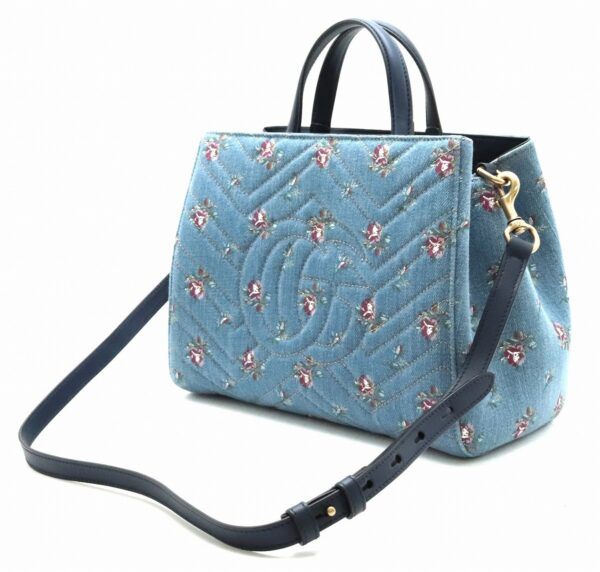 31831154 1 Gucci GG Marmont Quilted Denim Shoulder Bag Blue