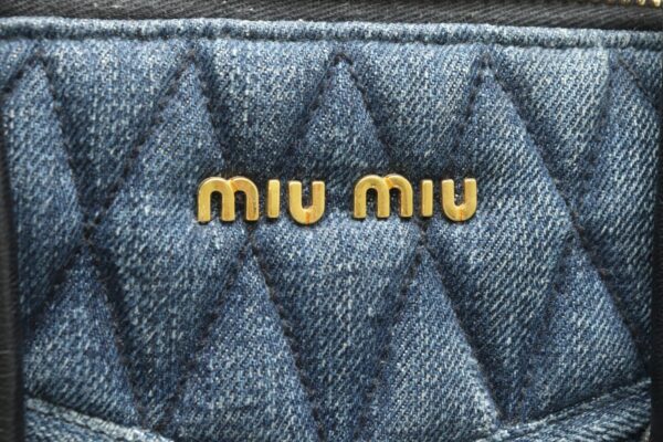 31831555 8 Miu Miu Denim Biker 2way Bag Denim Blue Black