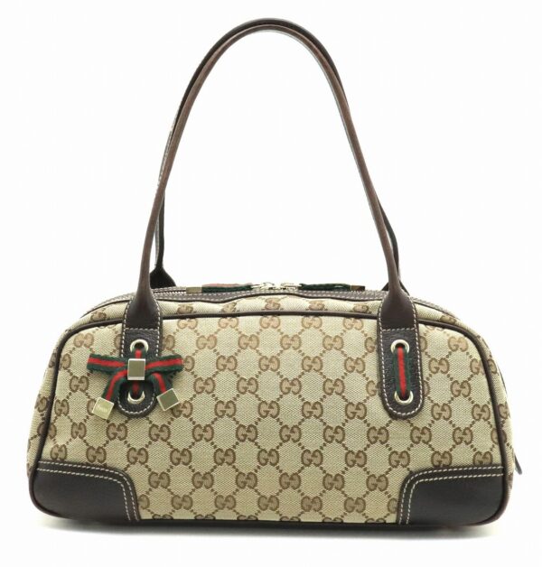 31831844 Gucci Princy GG Ribbon Leather Bag Khaki