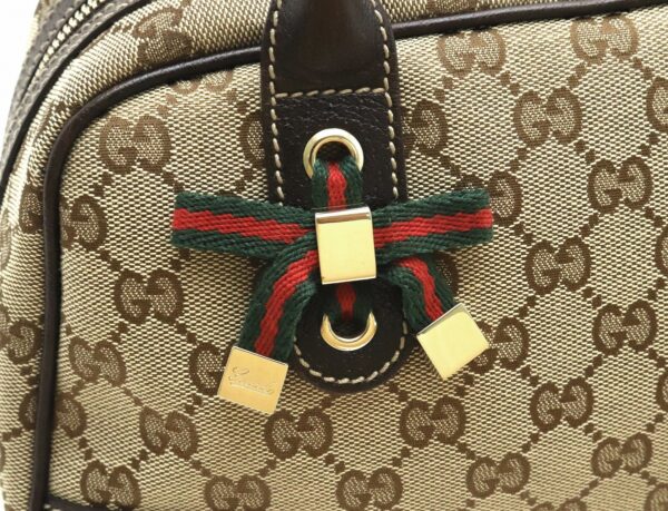 31831844 6 Gucci Princy GG Ribbon Leather Bag Khaki